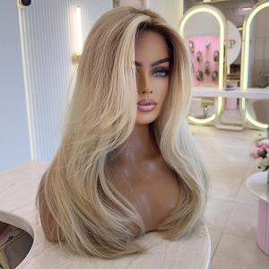 Charming <span class=keywords><strong>Ash</strong></span> Brown Blonde Highlight 9x6 penutupan Lace wig depan untuk transparan lurus 13x6 HD Lace Frontal 14 inci 16 inci - Product Image 2
