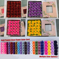 Kepala Bunga Mawar Glitter Warna-warni Buatan untuk Dekorasi Buket Pernikahan, Hadiah untuk Hari Ibu, Kepala Mawar Bubuk Kristal Emas