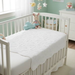 100% Cotton Quilted Baby Swaddle <strong>Blanket</strong> Scalloped Edge Soft <strong>Wrap</strong> for Newborn Wholesale OEM - Product Image 2