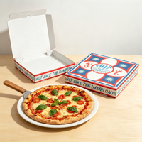 Boîtes à pizza personnalisées en gros, impression personnalisée, qualité alimentaire, taille personnalisée, pour restaurants de pizzas