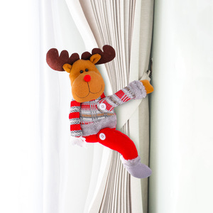 Christmas Plush Curtain Tieback Santa Snowman <b>Reindeer</b> Curtain Holder Doll Curtain Buckle Home Window <b>Xmas</b> Decoration - Product Image 3