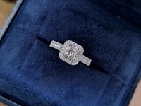 Bagues en diamant naturel H VVS1 0,85 carat taille princesse certifiées pour mariage et fiançailles, luxe or 14 carats, tendance romantique, pour femme