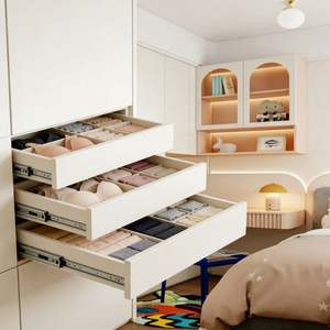 Conjunto de Armario Modular Infantil Personalizado con Nicho LED y Escritorio Seguro, Bordes Redondeados, Almacenamiento Ecológico para Dormitorio de Niños en Crecimiento - Product Image 5