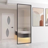 Nouveau matériel de porte fantôme coulissante intérieure automatique salon salle de bain piste en aluminium miroir caché peint porte en verre fantôme