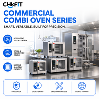 Oven Kombinasi Listrik Profesional Tahan Lama, Peralatan Dapur Baja Tahan Karat Industri, Pengukus untuk Koki Eksekutif