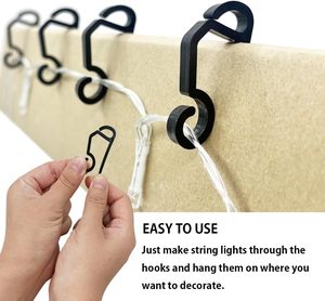 Clip per Luci Natalizie e Mini Ganci in Plastica - Nuovi Arrivi Clip per Luci da Esterno in Verde/Bianco/Marrone/Nero 5cm X 2cm - Product Image 5