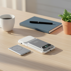 <span class=keywords><strong>Banque</strong></span> d'alimentation magnétique en alliage d'aluminium LX27, ultra-fine, 10000 mAh, avec charge sans fil, prête pour le voyage - Product Image 6