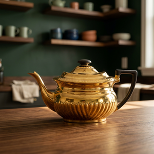Théière en métal doré avec couvercle et poignée, design moderne et luxueux, bouilloires et pots à eau - Product Image 4
