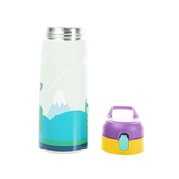Bouteille d'eau isotherme Northfox 500 ml pour enfants avec paille, en acier inoxydable 304, anti-fuite, sans BPA, personnalisable pour la rentrée scolaire