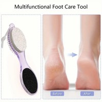 Pierre ponce 4 en 1, brosse pour les pieds, exfoliant pour pédicure, éliminateur de callosités, lime à pieds
