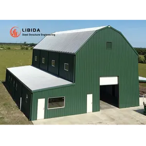 Prefabricated Steel Structure Building Shed Horse Stables Designs Horse Farm Shed Barn With Free Design