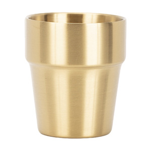 Taza de Café de Doble Pared de Acero Inoxidable 304 Estilo Europeo Yurtrian, Aislamiento Térmico, Apta para <span class=keywords><strong>Agua</strong></span> Hirviendo, para Exteriores, en Dorado/Plateado - Product Image 1