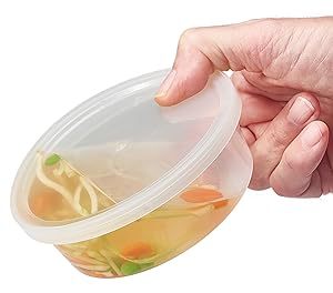 Contenedores de Alimentos con Tapas de 8 oz, 500 Sets - Envases Redondos Apilables de Plástico Transparente y Duradero para Comida, Snacks, Comida para Llevar y Preparación de Comidas, 1 Taza - Product Image 2
