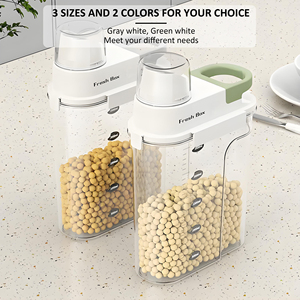 Sản Phẩm Mới Rõ Ràng Nhựa Gạo Ngũ Cốc Hạt Lưu Trữ <span class=keywords><strong>Container</strong></span> <span class=keywords><strong>Set</strong></span> Với Nắp Đậy Kín Cho Thực Phẩm Lưu Trữ - Product Image 2