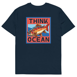 T-shirt en coton biologique Think Ocean Fish Pixel Art - Product Image 3