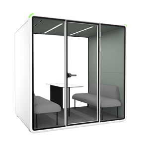 Cabine de réunion insonorisée acoustique pour 4 personnes, mobile, silencieuse, avec ventilation et éclairage LED pour bureau ouvert - Product Image 1