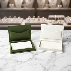 Customizable 12*8.5*2cm Book-Shape Jewelry <b>Box</b> <b>Rings</b> Earrings Pendants Jewelry <b>Box</b> with Creamy Pouch for Wedding Engagements - Product Image 1