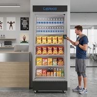 Máquina Expendedora de Bebidas y Snacks LERKE de 400L, Diseño del Sudeste Asiático, con Pantalla Externa y Opción de Pago con Monedero Electrónico QR
