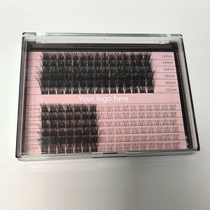Mullidos racimos al por mayor racimo segmentado DIY Kit de extensión de pestañas autoaplicación <span class=keywords><strong>C</strong></span> <span class=keywords><strong>D</strong></span> Curl 240 piezas cinta precortada pestañas - Product Image 2