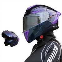 Casque de moto 3C/DOT ABS pour homme et femme, chaud, quatre saisons, demi-casque caméléon, visière transparente, tailles L/XL
