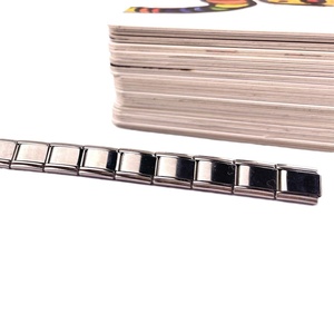 Large Quantity Italian Module Bracelet <b>Light</b> Chain Assembly 304 Stainless Steel DIY Elastic Strap Geometric Pattern Trendy Style - Product Image 5