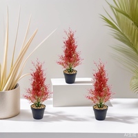 Künstlicher Kiefern-Zypressenbaum im Topf, Dekorativer Kunstgrün-Bonsai für Weihnachten, Wohnzimmer und Feiertagsdekoration