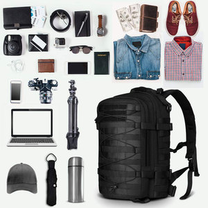 กระเป๋าเป้เดินป่าลายพราง 900d Oxford ขนาด 45 ลิตร พร้อมช่อง Molle ดีไซน์ทันสมัย สีดำ สำหรับตั้งแคมป์และกิจกรรมทางยุทธวิธี ขายดี - Product Image 6