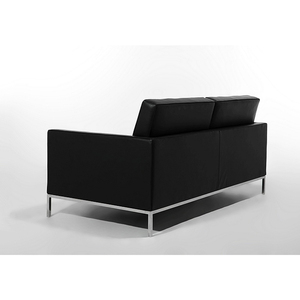 Ghế <span class=keywords><strong>sofa</strong></span> da đen hiện đại cao cấp 3 chỗ ngồi, kiểu dáng đương đại, phù hợp cho căn hộ, văn phòng tại nhà, phòng khách - Product Image 4