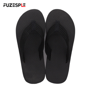 Chanclas Negras Sólidas para <span class=keywords><strong>Hombre</strong></span>, Correa Tejida Resistente, Suela Antideslizante de EVA, Ligeras, Chanclas de Playa Casuales para Verano - Product Image 1