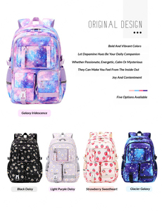 Ensemble de sac à dos scolaire licorne en polyester imperméable à la mode avec fermeture éclair, boîte à lunch imprimée 3 pièces pour les élèves du <span class=keywords><strong>collège</strong></span>, unisexe - Product Image 4