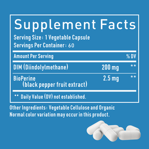 ジュロン供給OEM/ODM/OBMビーガンDIMカプセルホルモンバランスホルモンにきびサポート抗酸化DIMサプリメント60カプセル - Product Image 6