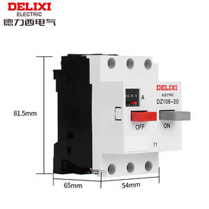 Disjoncteur de protection moteur Delixi DZ108-20 Mini CDV2S, interrupteur triphasé CDP6-32 pour 63A, en cuivre, pour protection - Product Image 1