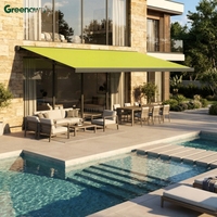 Auvents de terrasse rétractables électriques en aluminium, auvent de véranda, auvent de fenêtre, pare-soleil beige, taille standard