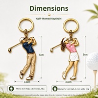Özel Mineli Metal Anahtarlık Kadın Golfçü Karakterli Anahtarlık Altın Kaplama Golf Sporları Hediyelik Eşya Golf Kulübü için Promosyon Hediyesi