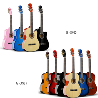 Gitar Akustik Klasik Spanyol Blues 6 Senar 38 Inch Scalloped High-gloss Basswood Layanan OEM Terbaru