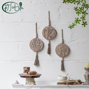 Decoraciones Colgantes de Pared Estilo Bohemio, Adornos Circulares Florales de Madera para la Entrada del Hogar - Product Image 4