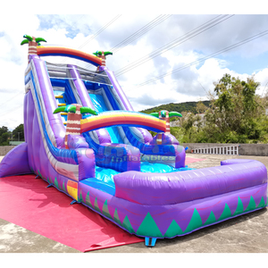 Tobogán acuático inflable gigante con temática tropical para niños, casa de brinco inflable comercial para adultos. - Product Image 4