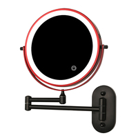 Miroir LED de maquillage avec Rotation de 360 degrés, Double face, base de pliage Flexible, miroir pour mur
