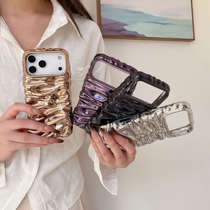Coque de téléphone portable souple en TPU électroplaqué à motif vague 3D de haute qualité pour iPhone 17 Air 16 15 14 13 Pro Max, protection antichoc arrière - Product Image 3