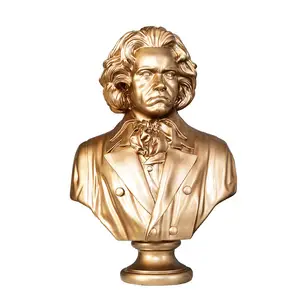 사용자 정의 유명한 인간 실물 크기 만화 캐릭터 동상 음악가 베토벤 아트 디스플레이 수지 조각
