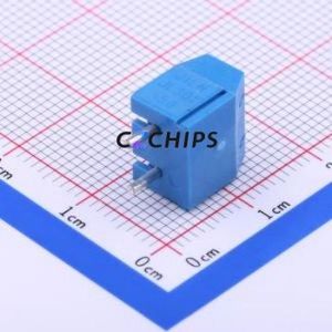 JL301-50002U02 Screw Terminal Block Through hole Component (THT),P=5mm Connector 1x2P 5mm Blue Through Hole - Product Image 1