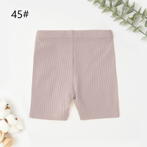 핫 리브드 오가닉 코튼 플레인 베이비 숏 레깅스 베이비 바이크 레깅스 - Product Image 5