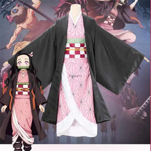 Kamado Nezuko Anime bersaudara Halloween Cosplay Anime kostum Wig Ecoparty - Product Image 3