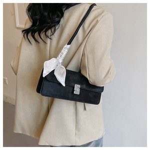 2024 Schlussverkauf Kunstleder-Handtaschen Damen reine Farbe Bowknot Unterarm-Schultertasche Rechteckige Marken-Designer-Taschen für Mädchen - Product Image 2