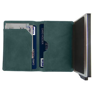 Porte-cartes fin unisexe CardHoda, portefeuille en cuir PU personnalisé, aluminium, blocage RFID, fermeture ouverte, anti-vol, nylon - Product Image 2