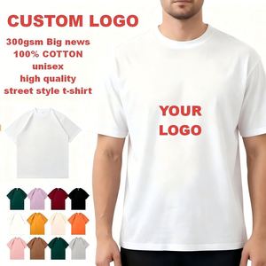 T-shirt personnalisé unisexe en coton 100% 300 GSM pour homme et femme, coupe ample vintage, blanc, vente en gros - Product Image 1