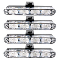 DiHui Supplies Nouvelle télécommande sans fil 1 à 4, 16 LED, 12V 1.6A, feux stroboscopiques à clipser pour calandre de voiture, feux clignotants universels