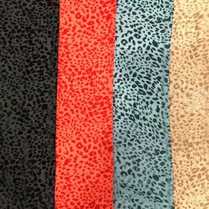 Benutzer definierte Farbe Mittelgewicht Samt Leopard gedruckt Designer Stoff Velours Kleidung Stoff druck