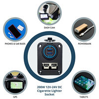 Connecteur d'alimentation Anderson, double prise USB QC3.0, 50A, montage sur panneau, chargeur rapide LED, tension 12-24V
