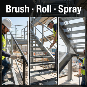 Peinture protectrice résistante aux UV, antidérapante, anti-chocs, résistante aux intempéries et anticorrosion pour surfaces d'escaliers en acier extérieurs - Product Image 4